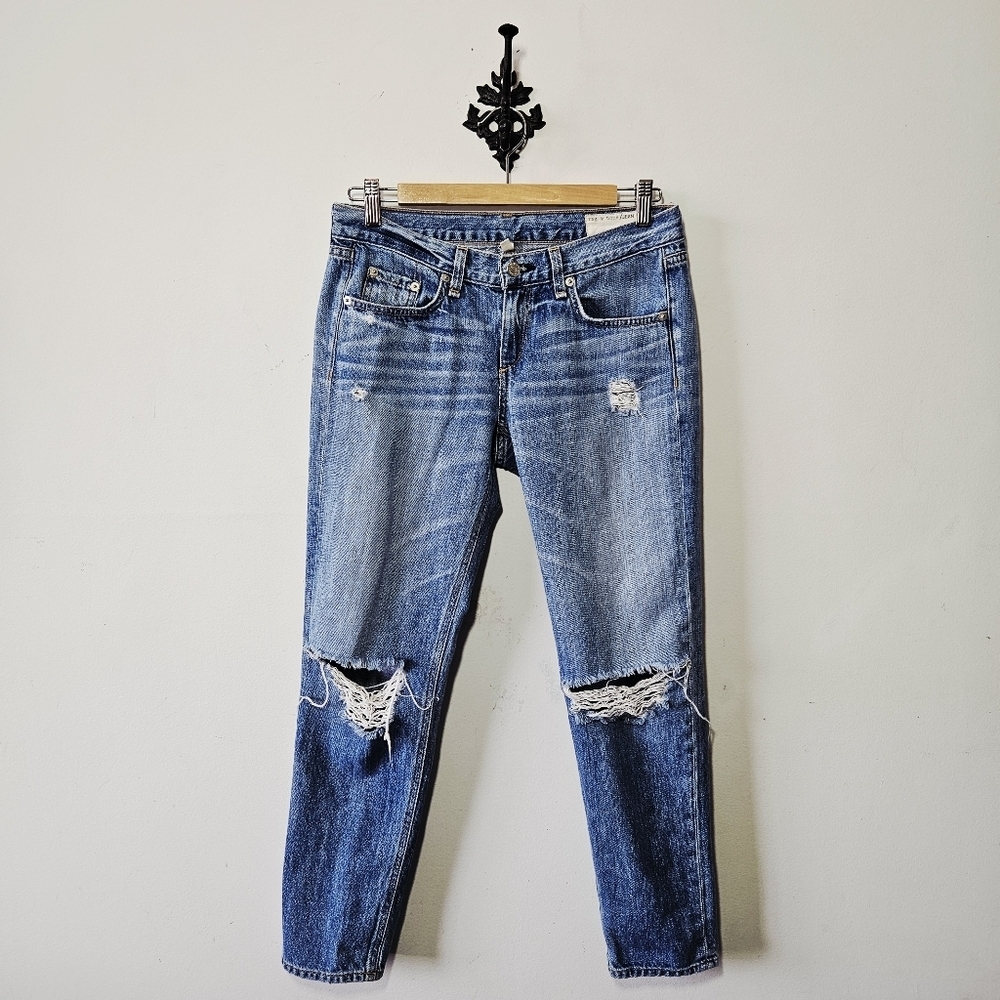 Rag & Bone Boyfriend Jeans Size 25 Distressed Medium Wash